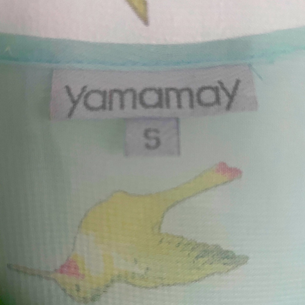 YAMAMAY Italia hummingbird flowers Maxi slip dress nightgown SMALL 90s - Picture 5 of 6